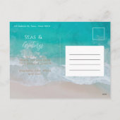 Moderne Kaart voor kerstfeestdag op strand (Achterkant)