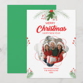 Moderne Kaart voor prettige kerstfeestdagen met fo (Voorkant / Achterkant)