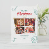 Moderne Kaart voor prettige kerstfeestdagen met fo (Staand voorkant)