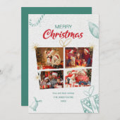 Moderne Kaart voor prettige kerstfeestdagen met fo (Voorkant / Achterkant)