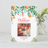 Moderne Kaart voor prettige kerstfeestdagen met fo (Staand voorkant)