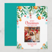 Moderne Kaart voor prettige kerstfeestdagen met fo (Voorkant / Achterkant)