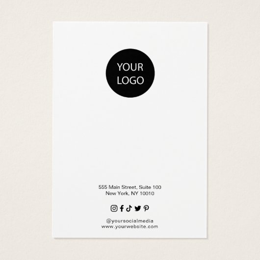 Moderne Kaart voor veroudering van pasta's (Achterkant)