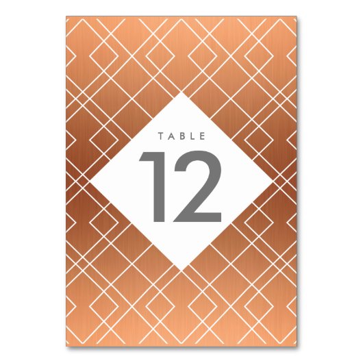 Moderne Kaarten koperen tabelnummer (Voorkant)
