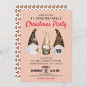 Moderne kabouters feestelijke perzik kerstfeest kaart (Voorkant / Achterkant)