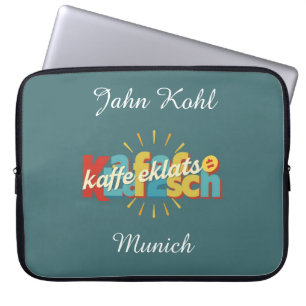 Moderne Kaffeeklatsch Duitse Erfgoed Gepersonalise Laptop Sleeve
