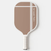 Moderne kaki witte strepen aangepaste naam pickleball paddle (Achterkant)