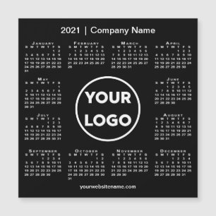 Moderne kalender 2021 met bedrijf Logo Black