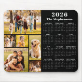 Moderne kalender 2023 6 Foto Collage Persoonlijk Muismat (Voorkant)