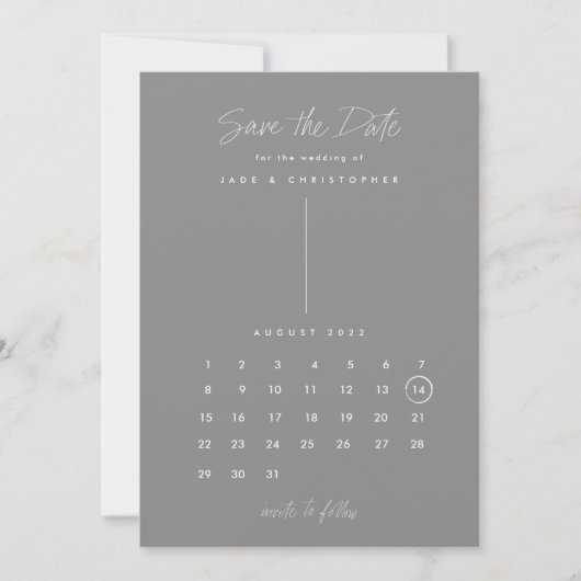 Moderne kalender save the date (Voorkant)