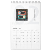 Moderne kalender uit het midden van de eeuw (Feb 2027)