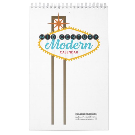 Moderne kalender uit het midden van de eeuw (Hoes)