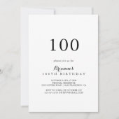 Moderne kalligrafie 100e verjaardagsfeest kaart (Voorkant)