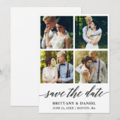 Moderne kalligrafie 4 Foto Save The Date (Voorkant / Achterkant)