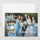 Moderne kalligrafie 4 Fotocollage Bridesmaid Bedankkaart (Voorkant / Achterkant)
