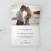 Moderne kalligrafie 6 foto collage hart bruiloft bedankkaart (Binnen)