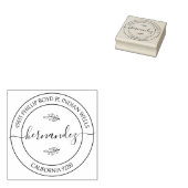 Moderne kalligrafie Aangepaste retour adres, Flora Rubberstempel (Gestempeld)