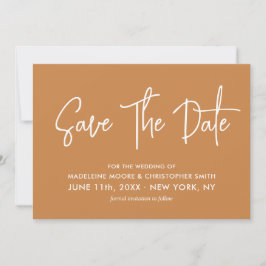 Moderne kalligrafie Aardse Sinaasappels scanbare Q Save The Date