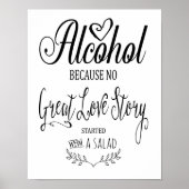 Moderne kalligrafie Alcohol-bordafdruk Poster (Voorkant)