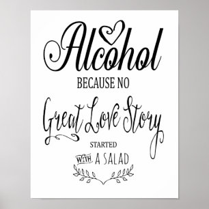 Moderne kalligrafie Alcohol-bordafdruk Poster