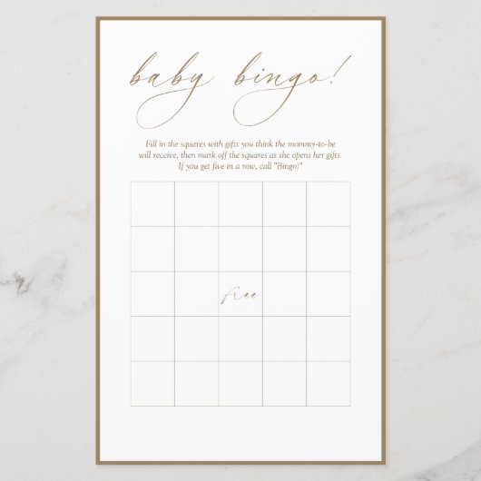 Moderne kalligrafie | Baby Bingo (Voorkant)