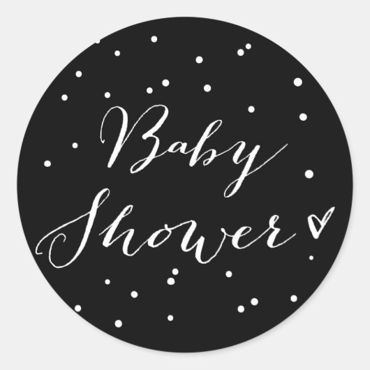 Moderne kalligrafie Baby shower Sticker (Voorkant)