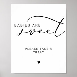 Moderne kalligrafie baby's zijn zoet Baby shower Poster