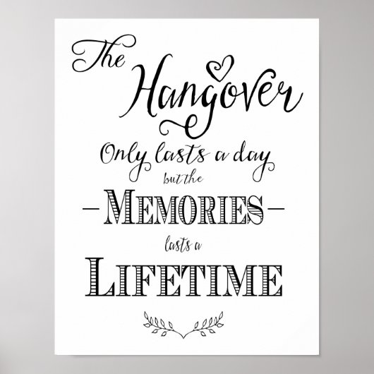 Moderne kalligrafie Band Hangover Print (Voorkant)