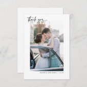 Moderne kalligrafie Berichten Foto bedankt (Voorkant / Achterkant)