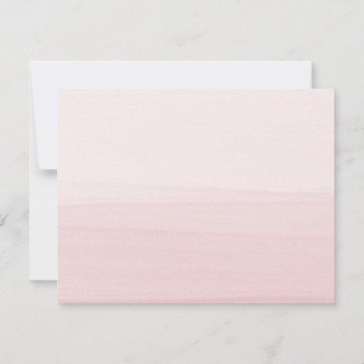 Moderne kalligrafie Blush Pink Waterverf Ombre Bedankkaart (Achterkant)
