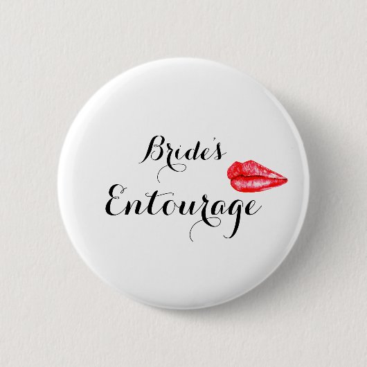 Moderne kalligrafie Brides Entourage Button (Voorkant)