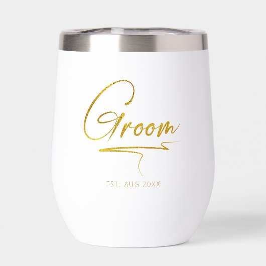 Moderne kalligrafie bruidegom goud ID1025 (Achterkant)