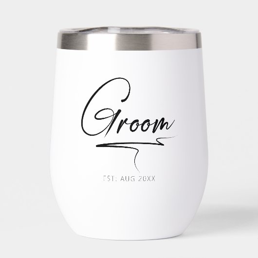 Moderne kalligrafie bruidegom zwart ID1025 (Achterkant)