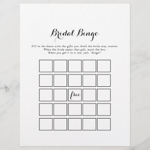 Moderne Kalligrafie Bruids Bingo Spel