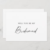 Moderne kalligrafie bruidsmeisje voorstel kaart (Voorkant / Achterkant)