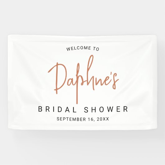 Moderne kalligrafie Bruidsuitnodiging Spandoek (Horizontaal)