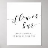 Moderne kalligrafie bruiloft bloem bar teken poster (Voorkant)