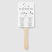 Moderne kalligrafie bruiloft ceremonie programma handwaaier (Achterkant)