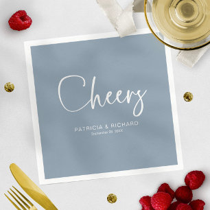 Moderne kalligrafie bruiloft Cheers Servet