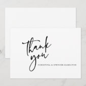Moderne kalligrafie-bruiloft Hartelijk dank Bedankkaart (Voorkant / Achterkant)