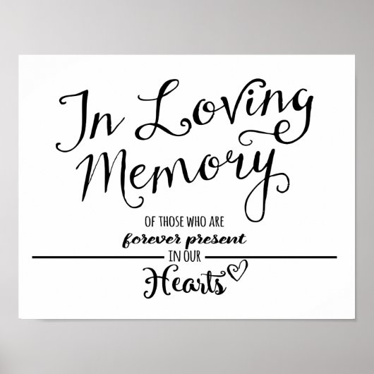 Moderne kalligrafie bruiloft  In Loving Memory pri Poster (Voorkant)