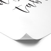 Moderne kalligrafie bruiloft Kinder tafel teken Poster (Hoek)