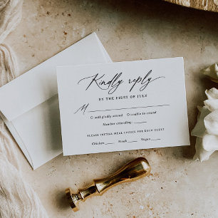 Moderne kalligrafie bruiloft menu RSVP-kaart
