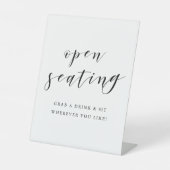 Moderne kalligrafie bruiloft open zitplaats tafel reclamebord met voetstuk (Voorkant)