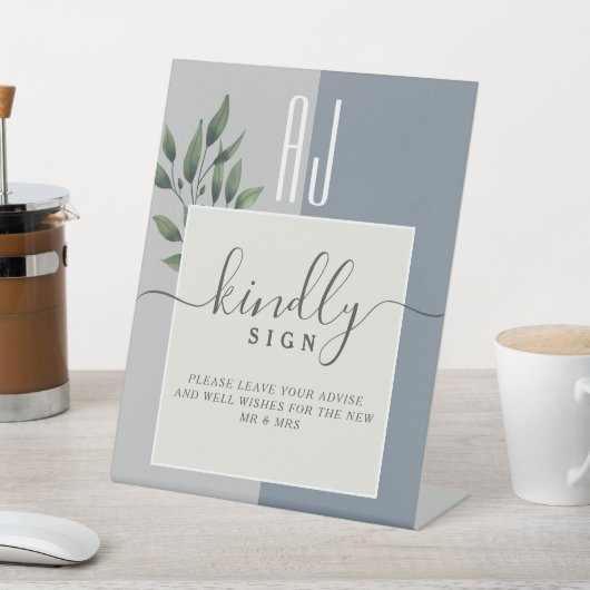 Moderne kalligrafie bruiloft reclamebord met voetstuk (Insitu)