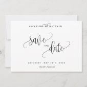 Moderne kalligrafie bruiloft Save the Date Kaart (Voorkant)