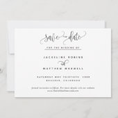 Moderne kalligrafie bruiloft Save the Date Kaart (Achterkant)