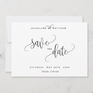 Moderne kalligrafie bruiloft Save the Date Kaart