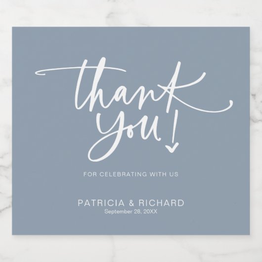 Moderne kalligrafie bruiloft sparkling wijnetiket (Enkel label)