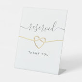 Moderne kalligrafie bruiloft voetafdruk reclamebord met voetstuk (Voorkant)